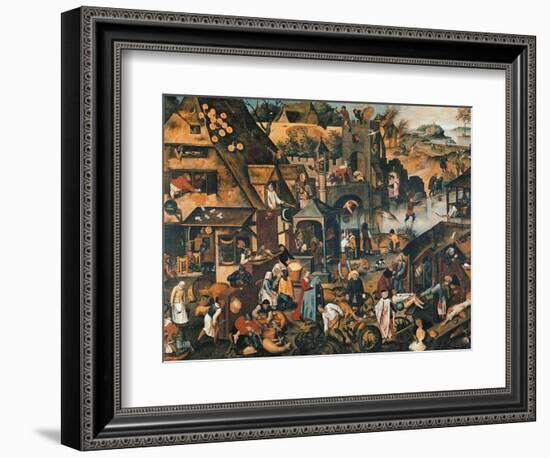 Flemish Proverbs-Pieter Brueghel the Younger-Framed Giclee Print