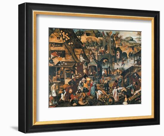 Flemish Proverbs-Pieter Brueghel the Younger-Framed Giclee Print