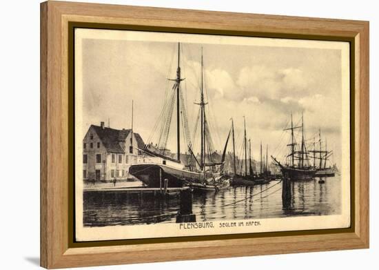 Flensburg, Segler Im Hafen, Anlegestelle, Steg-null-Framed Premier Image Canvas