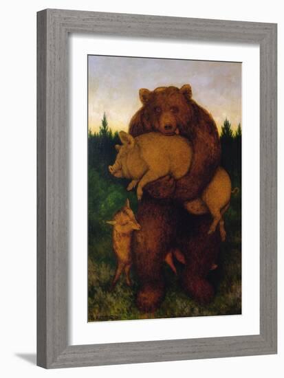 Flesh, said the bear-Theodor Severin Kittelsen-Framed Giclee Print