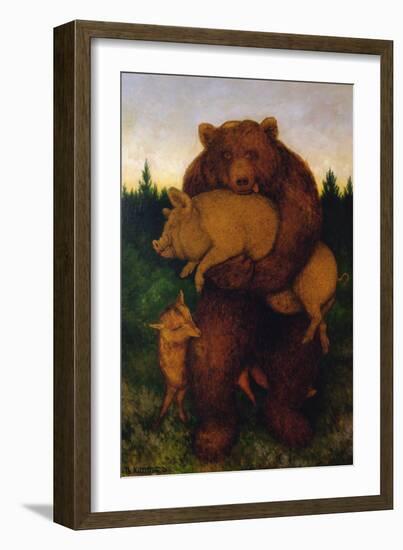 Flesh, said the bear-Theodor Severin Kittelsen-Framed Giclee Print