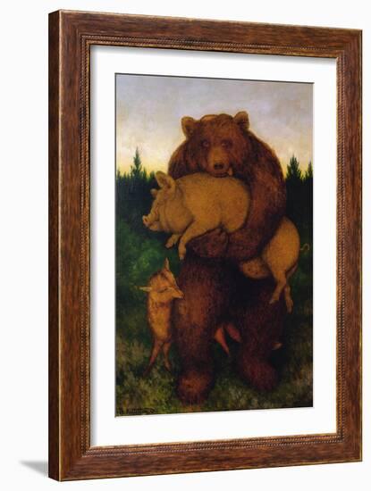 Flesh, said the bear-Theodor Severin Kittelsen-Framed Giclee Print