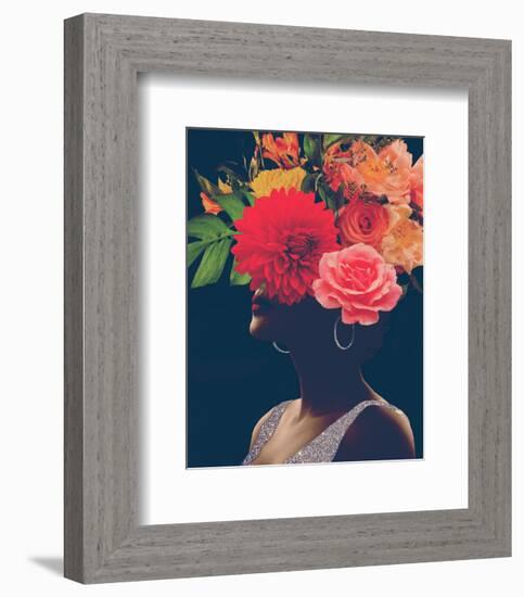 Fleur Collage I-Victoria Borges-Framed Premium Giclee Print