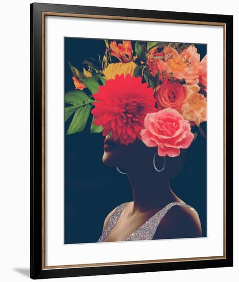 Fleur Collage I-Victoria Borges-Framed Premium Giclee Print