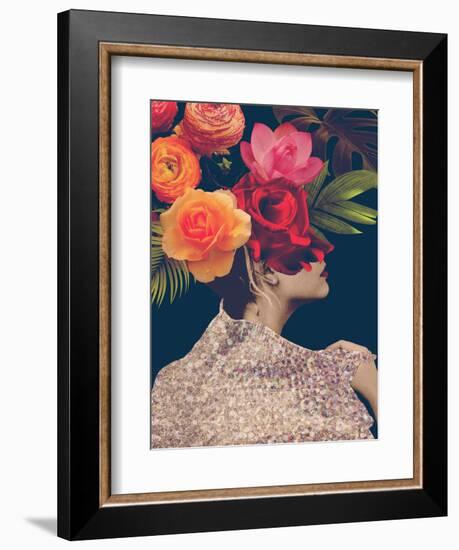 Fleur Collage II-Victoria Borges-Framed Art Print