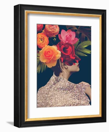 Fleur Collage II-Victoria Borges-Framed Art Print