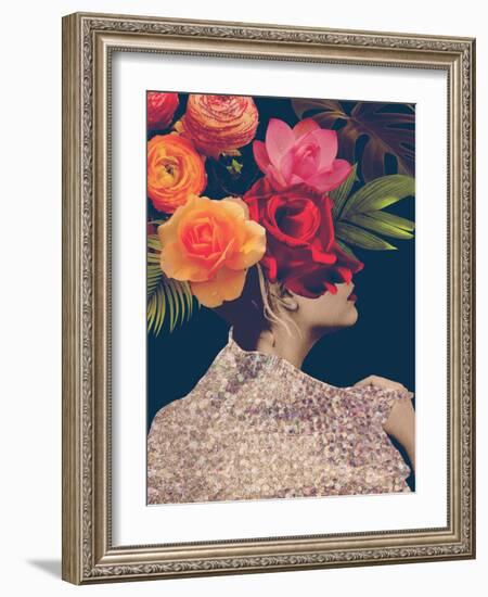 Fleur Collage II-Victoria Borges-Framed Art Print