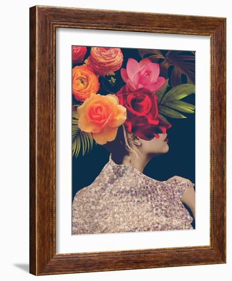 Fleur Collage II-Victoria Borges-Framed Art Print