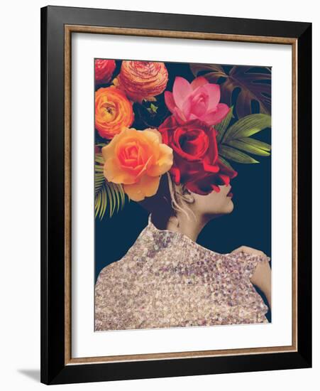 Fleur Collage II-Victoria Borges-Framed Art Print