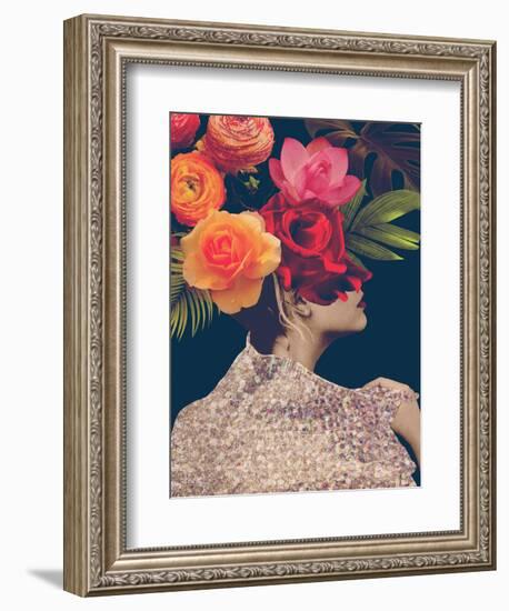 Fleur Collage II-Victoria Borges-Framed Premium Giclee Print