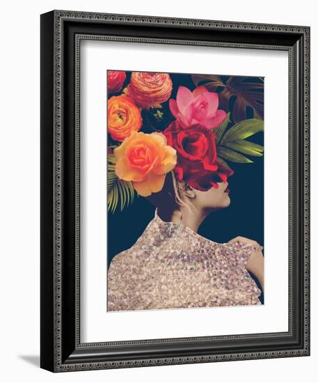 Fleur Collage II-Victoria Borges-Framed Premium Giclee Print