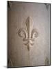 Fleur-de-lis Carved on Stone-null-Mounted Photographic Print