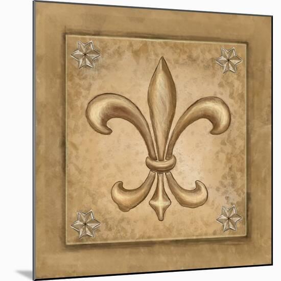 Fleur de Lis - Gold-Veruca Salt-Mounted Art Print