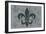 Fleur de Lis - Pattern - Gray-Lantern Press-Framed Art Print