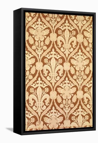 "Fleur-De-Lis," Reproduction Wallpaper Designed by S. Scott and Produced by Cole and Sons-August Welby North Pugin-Framed Premier Image Canvas