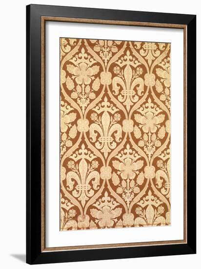 "Fleur-De-Lis," Reproduction Wallpaper Designed by S. Scott and Produced by Cole and Sons-August Welby North Pugin-Framed Giclee Print