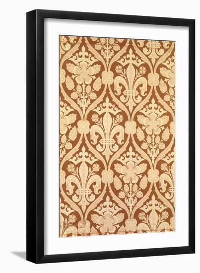 "Fleur-De-Lis," Reproduction Wallpaper Designed by S. Scott and Produced by Cole and Sons-August Welby North Pugin-Framed Giclee Print