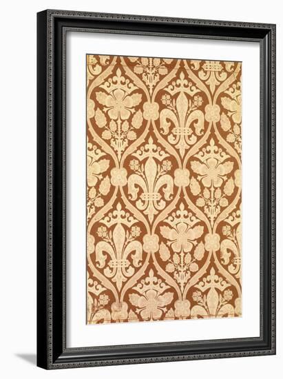 "Fleur-De-Lis," Reproduction Wallpaper Designed by S. Scott and Produced by Cole and Sons-August Welby North Pugin-Framed Giclee Print