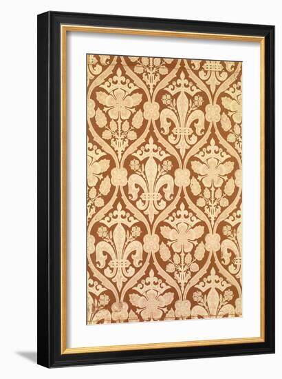 "Fleur-De-Lis," Reproduction Wallpaper Designed by S. Scott and Produced by Cole and Sons-August Welby North Pugin-Framed Giclee Print