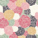 Vector Vintage Inspired Seamless Floral Pattern with Colorful Roses-Fleur Paper Co-Framed Art Print