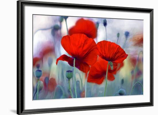 Fleurit en Rouge I-null-Framed Art Print