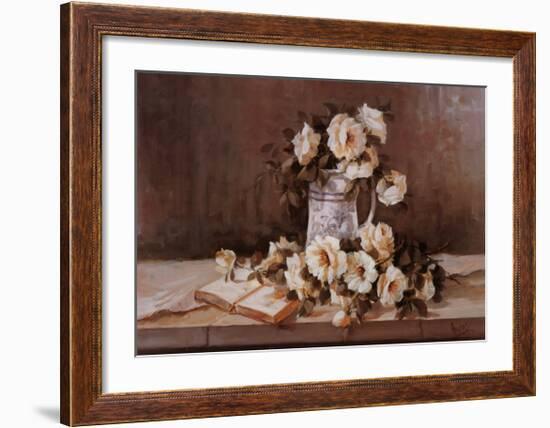 Fleurs a la Fenetre-Angela Vernetti-Framed Art Print