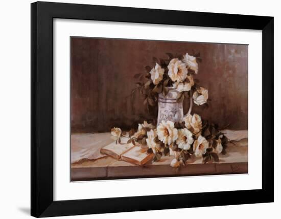 Fleurs a la Fenetre-Angela Vernetti-Framed Art Print