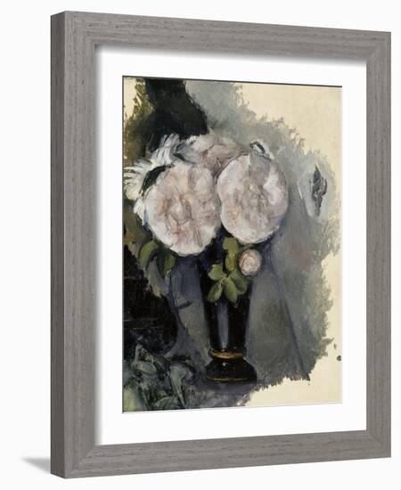 Fleurs dans un vase bleu-Paul Cézanne-Framed Giclee Print