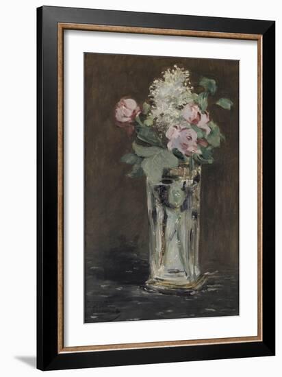 Fleurs dans un vase de cristal-Edouard Manet-Framed Giclee Print