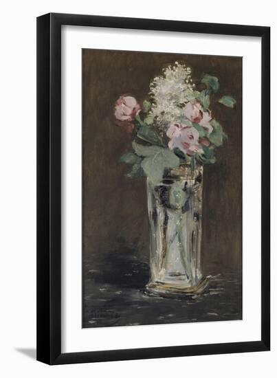 Fleurs dans un vase de cristal-Edouard Manet-Framed Giclee Print