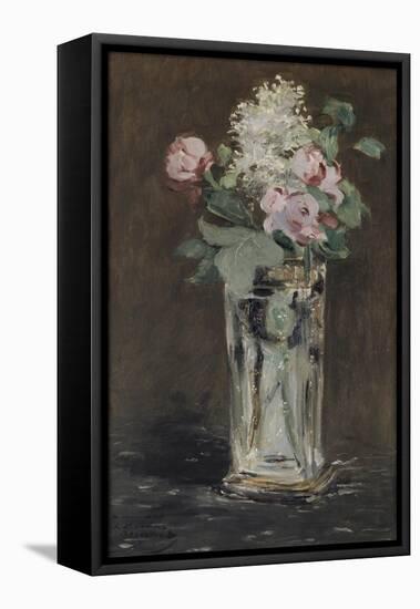 Fleurs dans un vase de cristal-Edouard Manet-Framed Premier Image Canvas