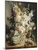 Fleurs et fruits dans une corbeille d'osier-Antoine Berjon-Mounted Giclee Print