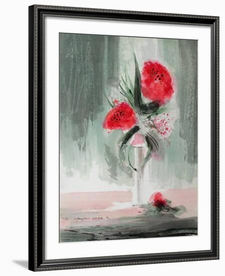 Fleurs Roses-Jean-claude Bligny-Framed Limited Edition