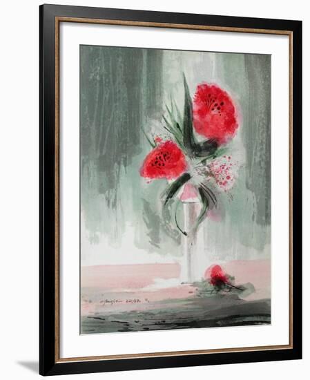 Fleurs Roses-Jean-claude Bligny-Framed Limited Edition