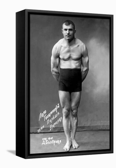 Flexing Russian Wrestler-null-Framed Stretched Canvas