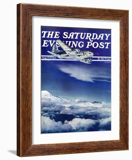 "Flight Above Clouds," Saturday Evening Post Cover, August 17, 1940-Clyde H. Sunderland-Framed Giclee Print