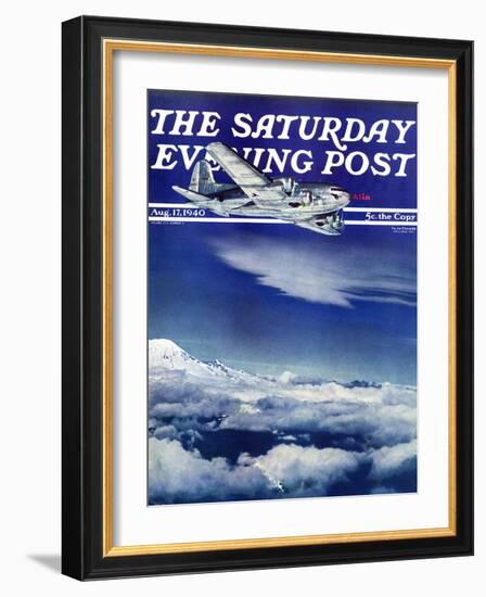 "Flight Above Clouds," Saturday Evening Post Cover, August 17, 1940-Clyde H. Sunderland-Framed Giclee Print