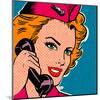 Flight attendant pink-Bruno Pozzo-Mounted Art Print