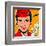 Flight attendant red-Bruno Pozzo-Framed Art Print