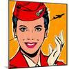 Flight attendant red-Bruno Pozzo-Mounted Art Print