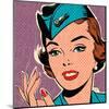 Flight attendant turquoise-Bruno Pozzo-Mounted Art Print