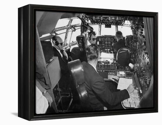 Flight Deck of a Stratocruiser, Flying under Instrument Conditions-Peter Stackpole-Framed Premier Image Canvas