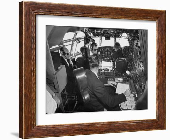Flight Deck of a Stratocruiser, Flying under Instrument Conditions-Peter Stackpole-Framed Photographic Print