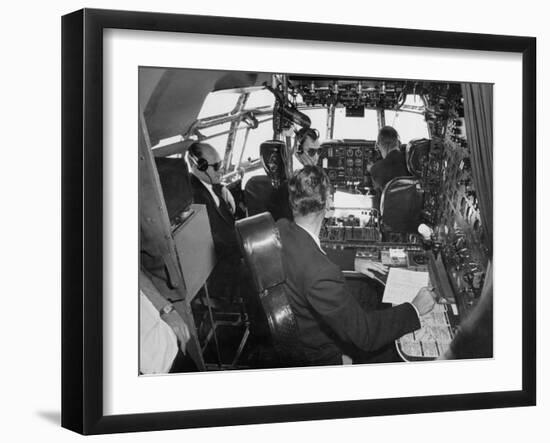 Flight Deck of a Stratocruiser, Flying under Instrument Conditions-Peter Stackpole-Framed Photographic Print