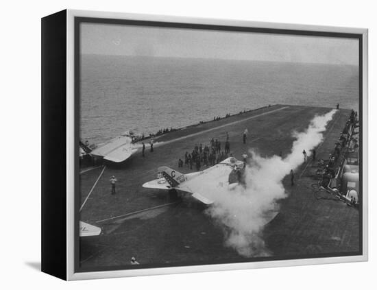 Flight Deck of the Uss Saratoga-Ed Clark-Framed Premier Image Canvas