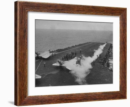 Flight Deck of the Uss Saratoga-Ed Clark-Framed Photographic Print