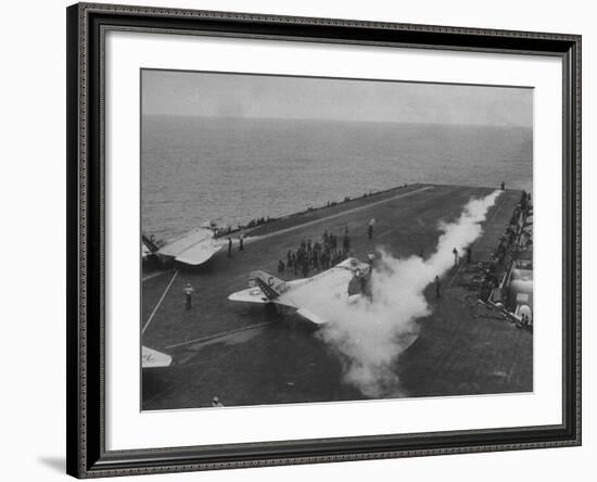 Flight Deck of the Uss Saratoga-Ed Clark-Framed Photographic Print