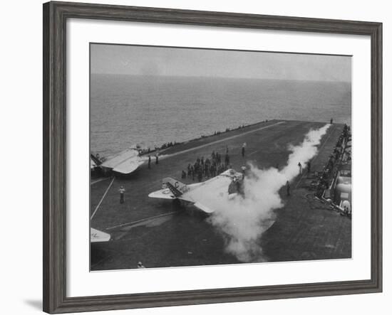 Flight Deck of the Uss Saratoga-Ed Clark-Framed Photographic Print