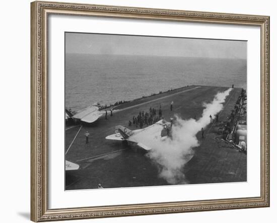 Flight Deck of the Uss Saratoga-Ed Clark-Framed Photographic Print