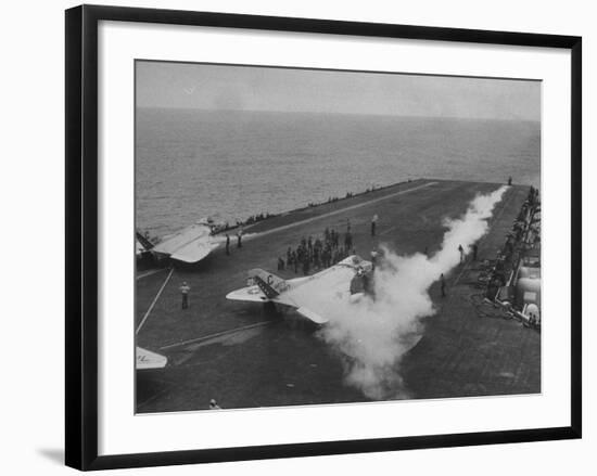 Flight Deck of the Uss Saratoga-Ed Clark-Framed Photographic Print